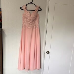 Dancing Queen Pink Lace Evening Gown